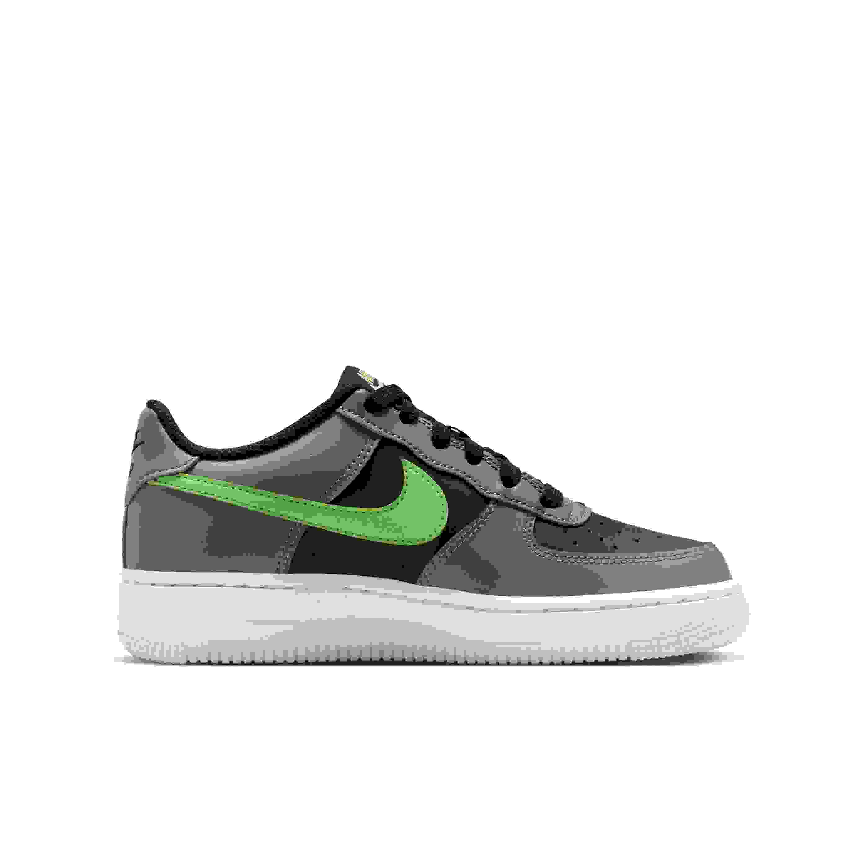 Nike Air Force 1 Grade School Boys' "Black/Smoke Grey/White/Lime Blast" Shoe